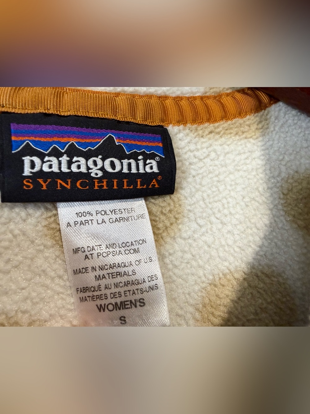 Patagonia W’s lightweight Synchilla Snap-T Fleece Pullover Cream Tan Polka Dot - Picture 4 of 8